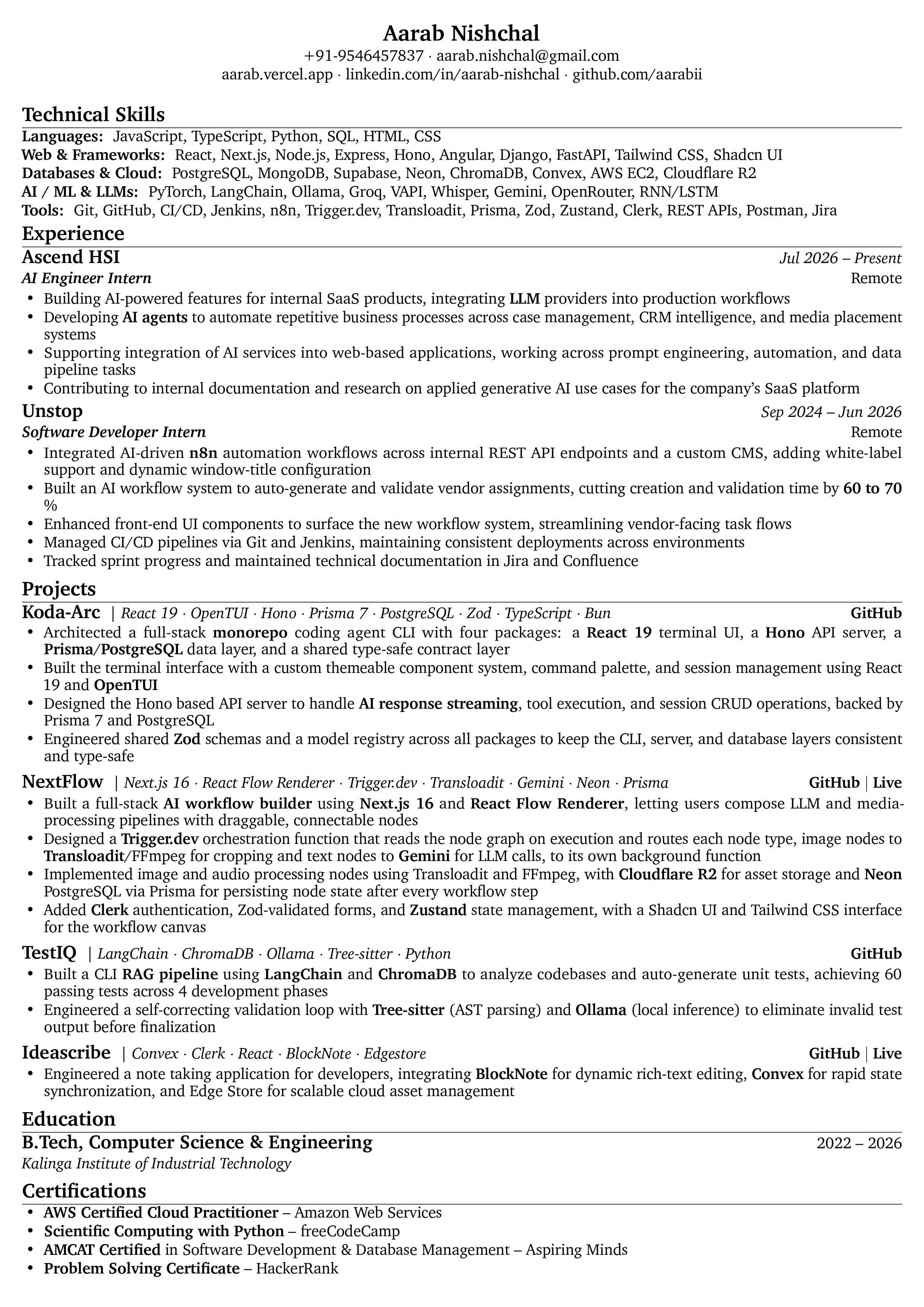 Aarab Nishchal - Resume